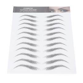 Eyebrow Tattoo Sticker, Hair-Like Eyebrow Tattoo Sticker, Durable, Waterproof, Natural False Eyebrow Makeup Sticker for Women, Girls (Black-10)