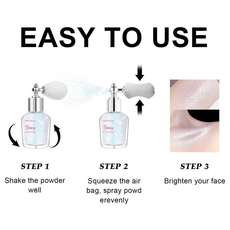 Hair and Body Glitter, Shimmering Powder Sparkle Powder Makeup, Glitter