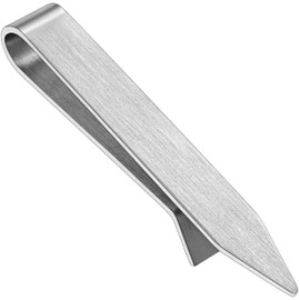 HAWSON Silver Tie Clip for Men, 2.2 Inch Skinny Tie Bar, Matte Brushed Minimalist Design Tie Pin, Secure Hold for Formal Suits, Wedding & Business Dad Gifts