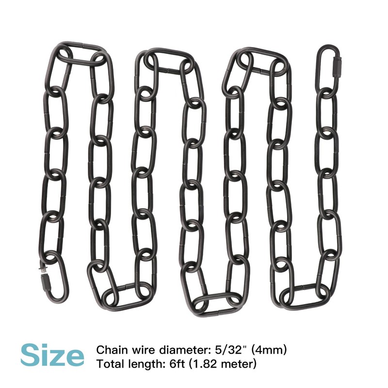 Helunsi Lighting Chain, 6 Feet Black Light Fixture Chain, Metal