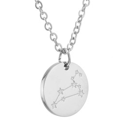 Afstalr Zodiac Sign Necklace Gold/Rose Gold/Silver for Women, Horoscope Chain, Mother, Daughter, Friends Birthday Gift, Löwe, Stainless Steel