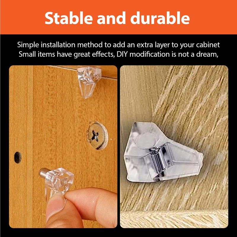 20 Pack 5mm Shelf Support Pegs, Clear Plastic Replacement Pins,Support
