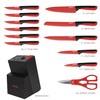 hecef 13 Pieces Kitchen Knife Set with Built-in Sharpening Wooden