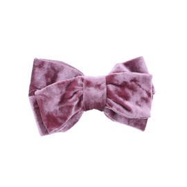 Motique Accessories Crushed Velvet Bow Hair Clip for Girls- Small Rose