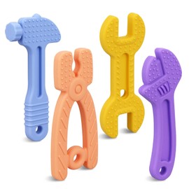 sungwoo Teething Toys for Babies 0-6 Months 6-12 Months, 4 Pack Food Grade, 100% Non-Toxic and BPA Free Silicone Teether for Infant, Chew Toys for Newborn Boy Girl Sucking and Biting