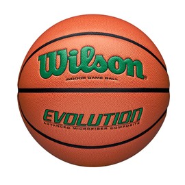 WILSON Evolution Indoor Game Basketball, Green, Size 7-29.5"