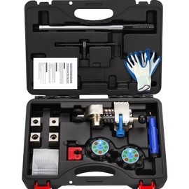 easchwork Professional Brake Line Flaring Tool Kit 45 & 37 Degree Single Bubble Double Flare Compatible 3/16" 1/4" 5/16" 3/8" Tubes