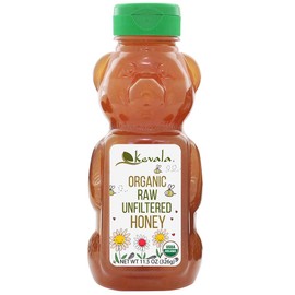 Kevala Organic Raw Unfiltered Honey Bear, 11.5 oz (3 Pack)
