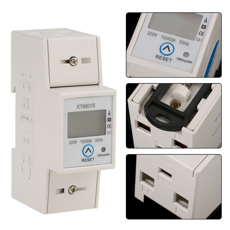 10(40)A Digital 1 phase 2 Wire 2P Din Rail Electric