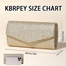 KBRPEY Women's Clutch Elegant Shiny Sequins Evening Bag with Removable Chain Small Crossbody Bags Purse Clutch Bag for Ceremony Wedding Party Prom, gold