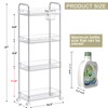 SPACEKEEPER Acrylic Rolling Storage Cart 4 Tier Clear Bathroom Cart