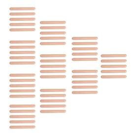 Wooden Dowel Pins, 50pcs Woodworking Dowels, 6mm Cabinet Drawer Round Fluted Wooden Craft Dowel Pins Rods (M6*50pcs)