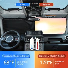 Bekantogy Car Windshield Compatible with INEOS Grenadier 2020-2025 Sun Shade Windshield Sunscreen Heat Shield Front Windshield Sun Shade Folding Sunshade UV Protection