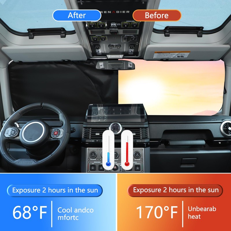 Bekantogy Car Windshield Compatible with INEOS Grenadier 2020-2025 Sun Shade
