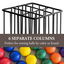 MyGift 60 Capacity Golf Ball Basket Holder - Matte Black Metal Wire Golf Ball Dispenser and Countertop Display Rack