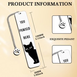 Cute Cat Bookmarks for Women Girls, Cat Lover Gifts for Women, Birthday Christmas Stocking Stuffer for Girls, Black Cat Bookmark, Book Accessories for Reading Women, Book Gift for Book Lover