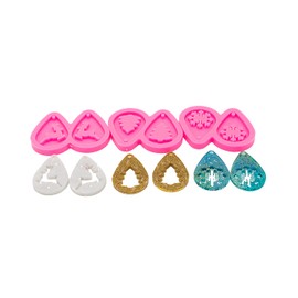 AMZTOART Art DIY Snowflake and Tree Earrings Resin Molds Silicone, Christmas Deer Earring Resin Casting Molds to Make Crafts with Epoxy Molds Jewelry (YMDY0772+DY0773+DY0861))