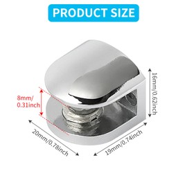 Glass Shelf Brackets, 4pcs Glass Shelf Support Adjustable Glass Clamps Wall Mounted Metal Glass Clamp, Shelf Support Wall Mounted Adaptive 5-8MM Thickness Glass