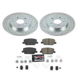 Power Stop K8310, Z23 Rear Brake Kit-Drilled/Slotted Brake Rotors & Carbon Ceramic Brake Pads