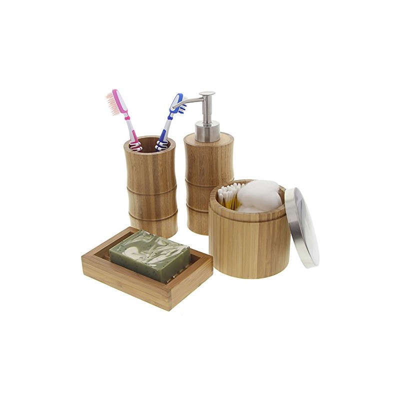 Kosmetex Bamboo Soap Dish in Tiki Style Two-Piece Made of