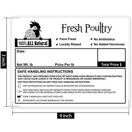 Morepack Poultry Freezer Labels, 50 Pcs 4x3 Inches