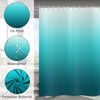 Hnmdmyi Aqua Ocean Abstract Teal Blue Ombre Modern Bath Curtain