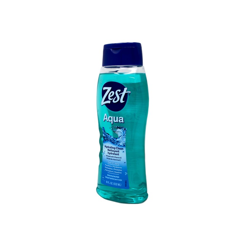 Zest Body Wash Aqua with Vitamin-E Hydrating 18 Ounce (Pack