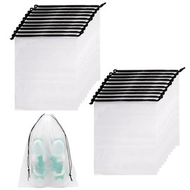 Transparent Frosted Travel 20 Bags（11.8×15.7in/30 * 40cm）, Travel Storage Family Storage Men's and Women's Shoe Drawstring Bags.