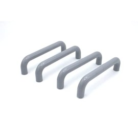 KLAMA Set of 4 Plastic Furniture Handles for Cupboards, Drawers and Doors (Hole Spacing 96 mm, Grey)