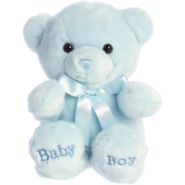 Aurora® Snuggly Comfy™ Bear Baby Stuffed Animal - Comforting Companion - Imaginative Play - Blue 10 Inches
