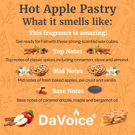 Thanksgiving Wax Melts Soy Blend Fall Wax Melts Wax Cubes Strong Scent Melt - Warm Apple Pie Wax Melts Fall Scents, Fall Scented Wax Melts Apple, Food Wax Melts (6 Cubes, 2.2 oz - Hot Apple Pastry)