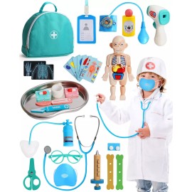 Lehoo Castle Doctor Kit for Kids Realistic, Kids Doctor Kit Wooden, Pretend D...