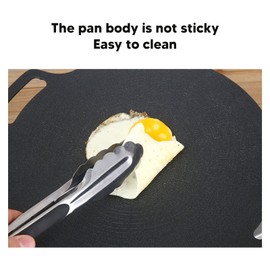 Alomejor Korean BBQ Grill Non Stick Grill Double Handle 6 Layer Coating Multifunctional Griddle for Both Home and Outdoor Stoves Gas Cooker (33cm/13.0in)