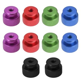 The Lord of the Tools Pack of 10 Knurled Nuts M3 x 0.5 mm Aluminium Alloy with Collar High Head Blind Hole Knurled Nuts 10 x 10 x 12.05 mm for Computer Case