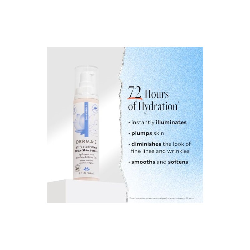 DERMA E Hydrating Serum with Hyaluronic Acid, 2 oz