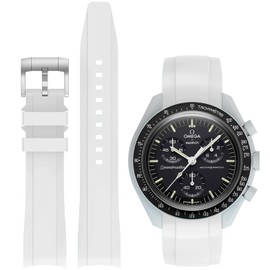 Tovimall Bands for Moonswatch Watch,Curved No Gap Silicone Strap,Compatible with Omega X Swatch Moonswatch Speedmaster 20mm Watch