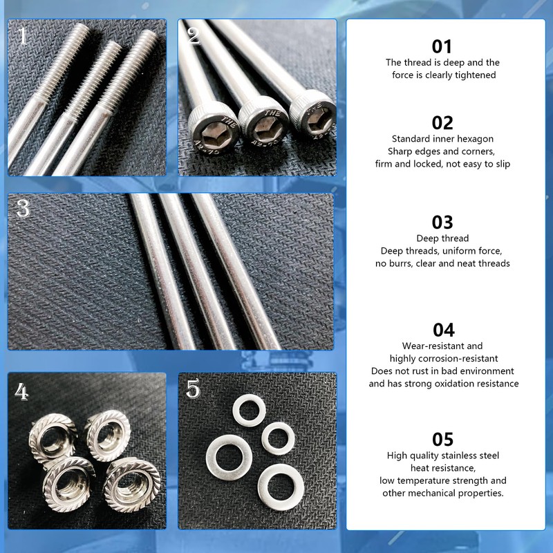 BIGLKNM Cylinder Head Studs Kit & Engine Bolt Screw Kit