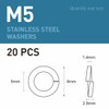 BOUMVID Pack of 20 Spring Washers M5, Spring Washer Shape