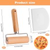 2 PCS Small Wooden Rolling Pin & Roller Set -