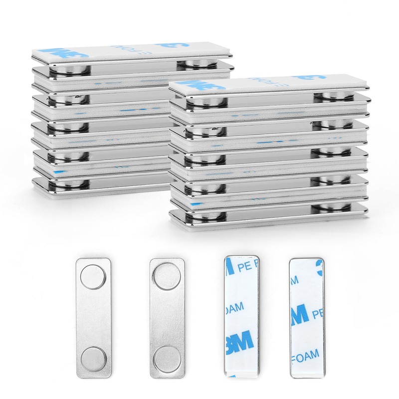 Cainda 12-Pairs Magnetic Picture Hanging Strips, Magnetic Fixator Removable and