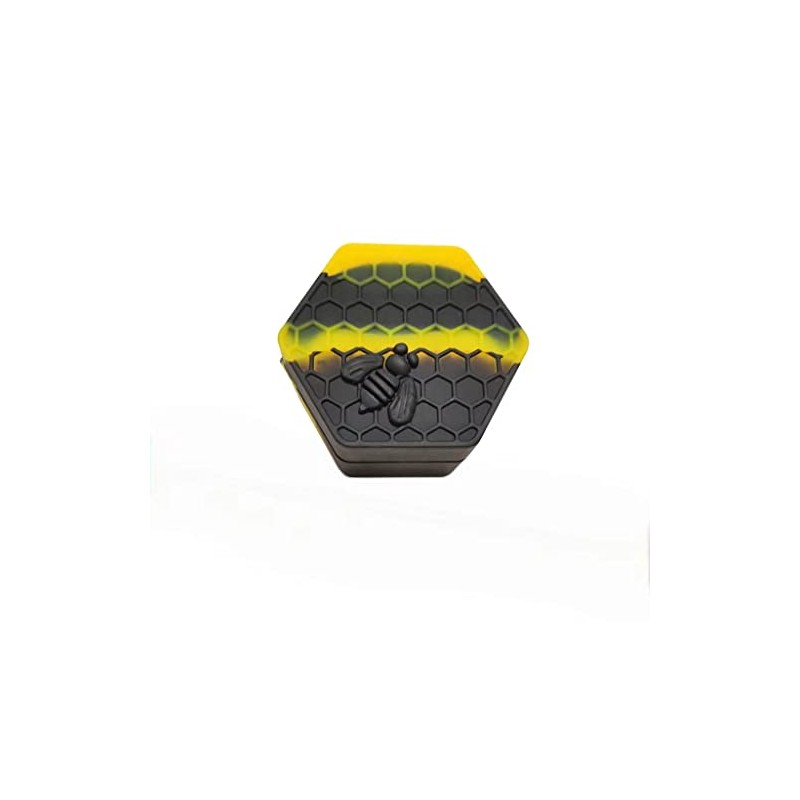 Gentcy 26ml 1PCS Black Hexagon Silicone Container Honeybee Silicone Jar