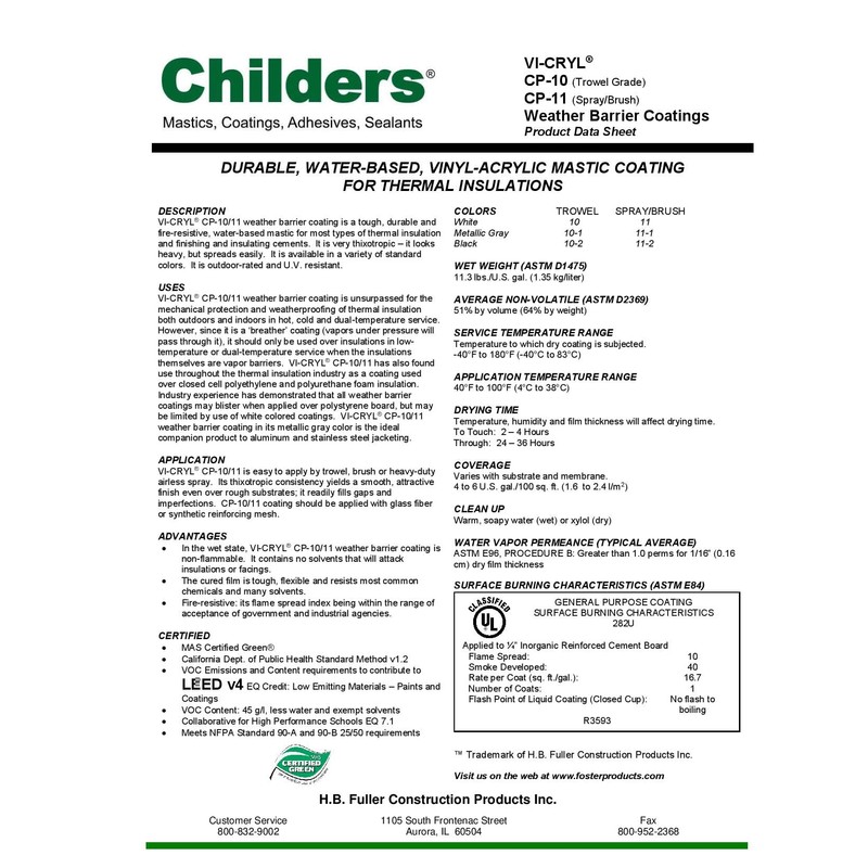 VI-CRYL CP-10 Mastic (1 Gallon Pail)