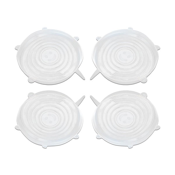 4 Pack 6.5in Reusable Silicone Stretch Lids, Silicone Bowl Covers