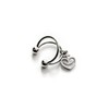 Astra Two Rings Ear Cuff Stud Earrings with Heart Anchor