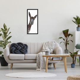 Stupell Industries Donkey Peering Happily Casual Farm Animal Portrait Framed Wall Art, Design By Ashley Justice