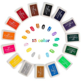 Lsushine Lsushine Craft Ink Pad Stamps Partner DIY Color,15 Color Craft Ink Pad for Stamps, Paper, Wood Fabric (Pack of 15)