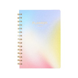 TSFPapier Undated Academic Weekly Monthly Planner 2024-2025,Twin-Wire Binding 12 Month Spiral Planner with Tabs Inner Pocket Stickers 5.75"x 8.2" Thick Paper,Rainbows