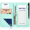 Server Book with Zipper Pocket,Waitress Book Wallet Notepad-Leaves