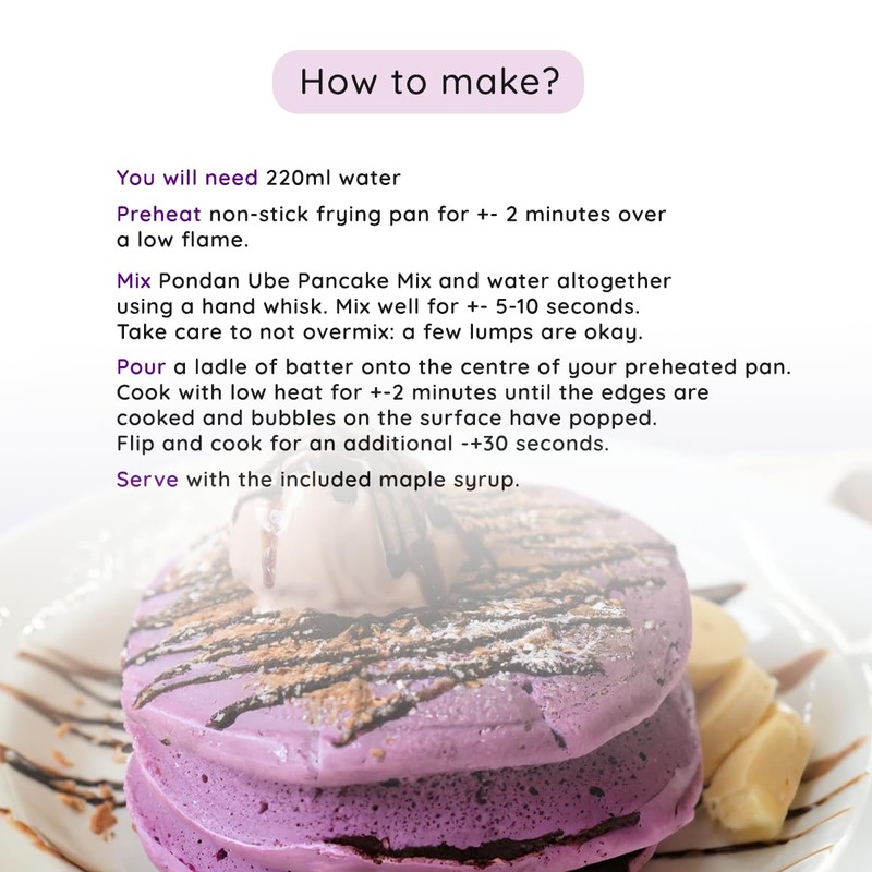 Pondan - Ube Pancake Mix 8.8oz (Maple Syrup Included) (Pack