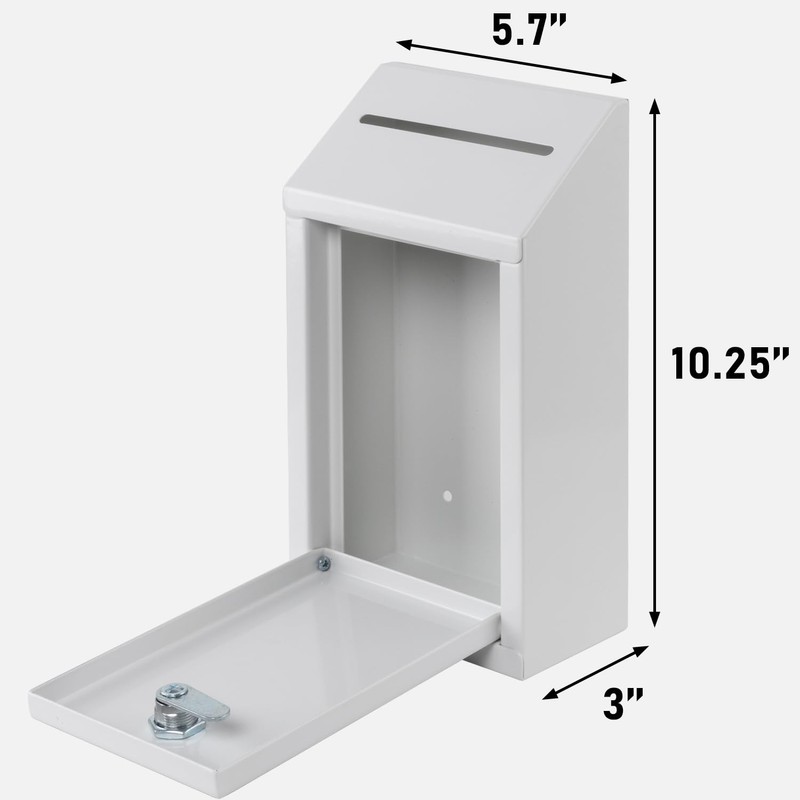 EIENHOSHI Metal Donation Box with Lock, Wall Mounted, Suggestion Box